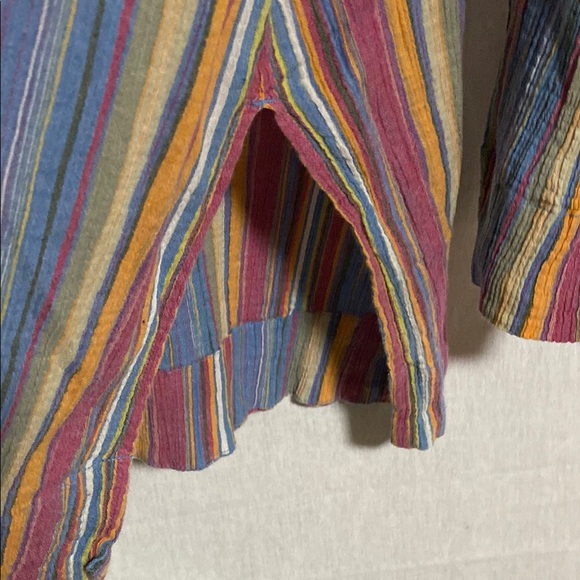 Soft Surroundings Stunning Turin Colorful Striped Beaded Kurta Boho Tunic - Picture 8 of 10